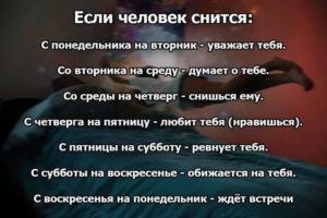 Человек снится с пятницы на субботу